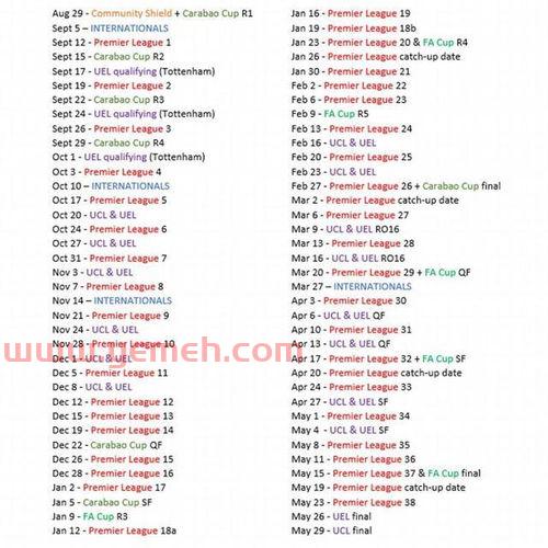 英超联赛2021赛程表(英超联赛的赛程) 英超联赛2021赛程表(英超联赛的赛程)